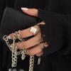 Xiaohongshu 925 Sterling Silver Exaggerated Plain Ring for Women – Simple, Luxurious, High-End Design.