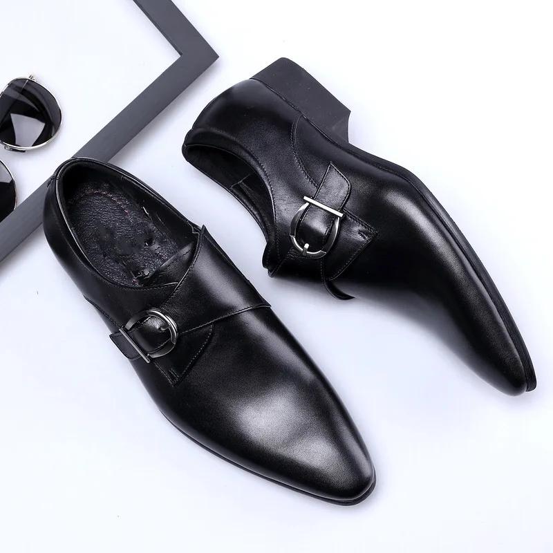 Men Leather Shoes Trending Classic Shoes for Men Loafers Lace Up Formal Black Wedding Party Shoes Formal Non Slip Casual Shoes