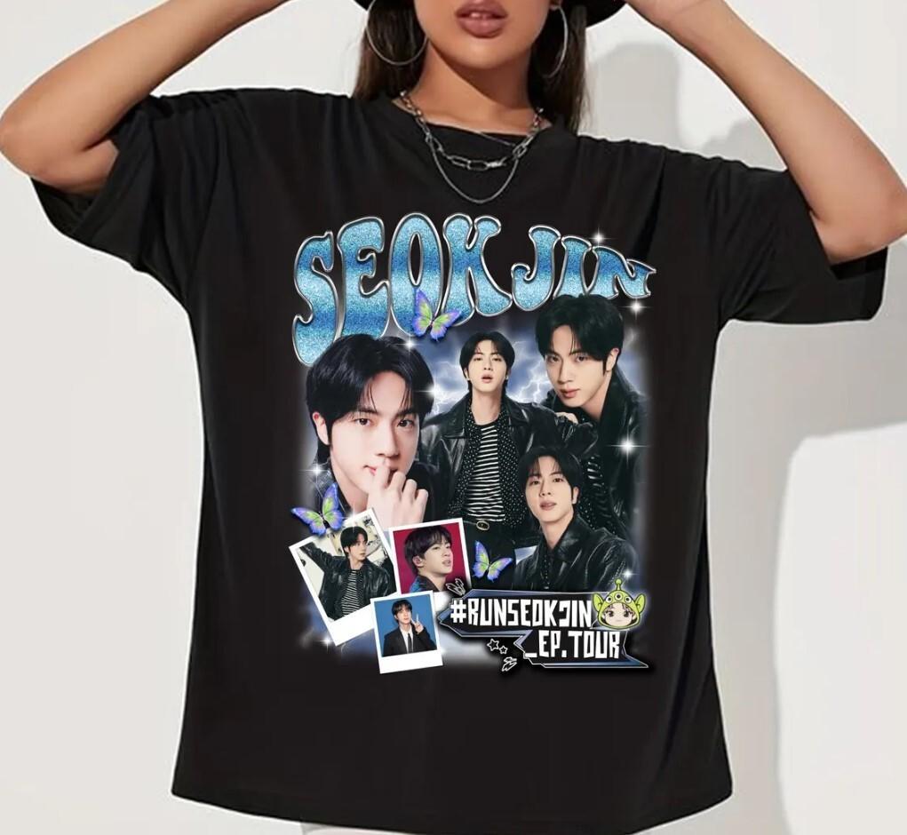 Retro Seokjin Shirt Run Seokjin Tour 2026 Jin Echo Album Gift Tee S-4XL XXXXL
