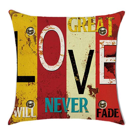 Mediterranean Letter Home Love Pillow Case Cushion Cover Sofa Bed Car Decoration