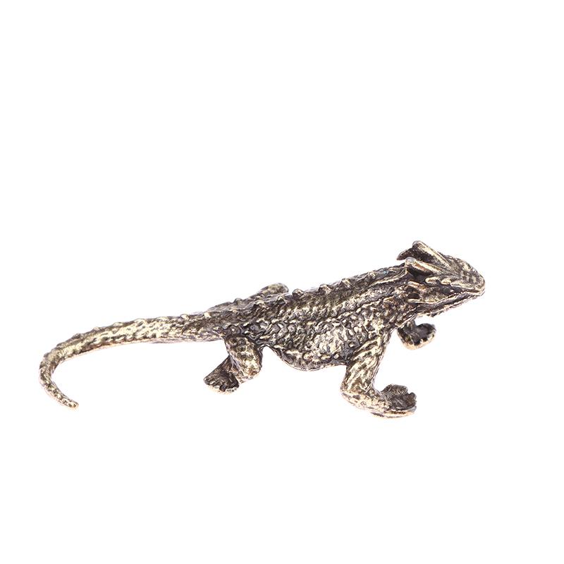 Alloy Lizard Statue Solid Animal Sculpture Desktop Ornament Simulation Animal Crafts Collection Home Decorations Accessories
