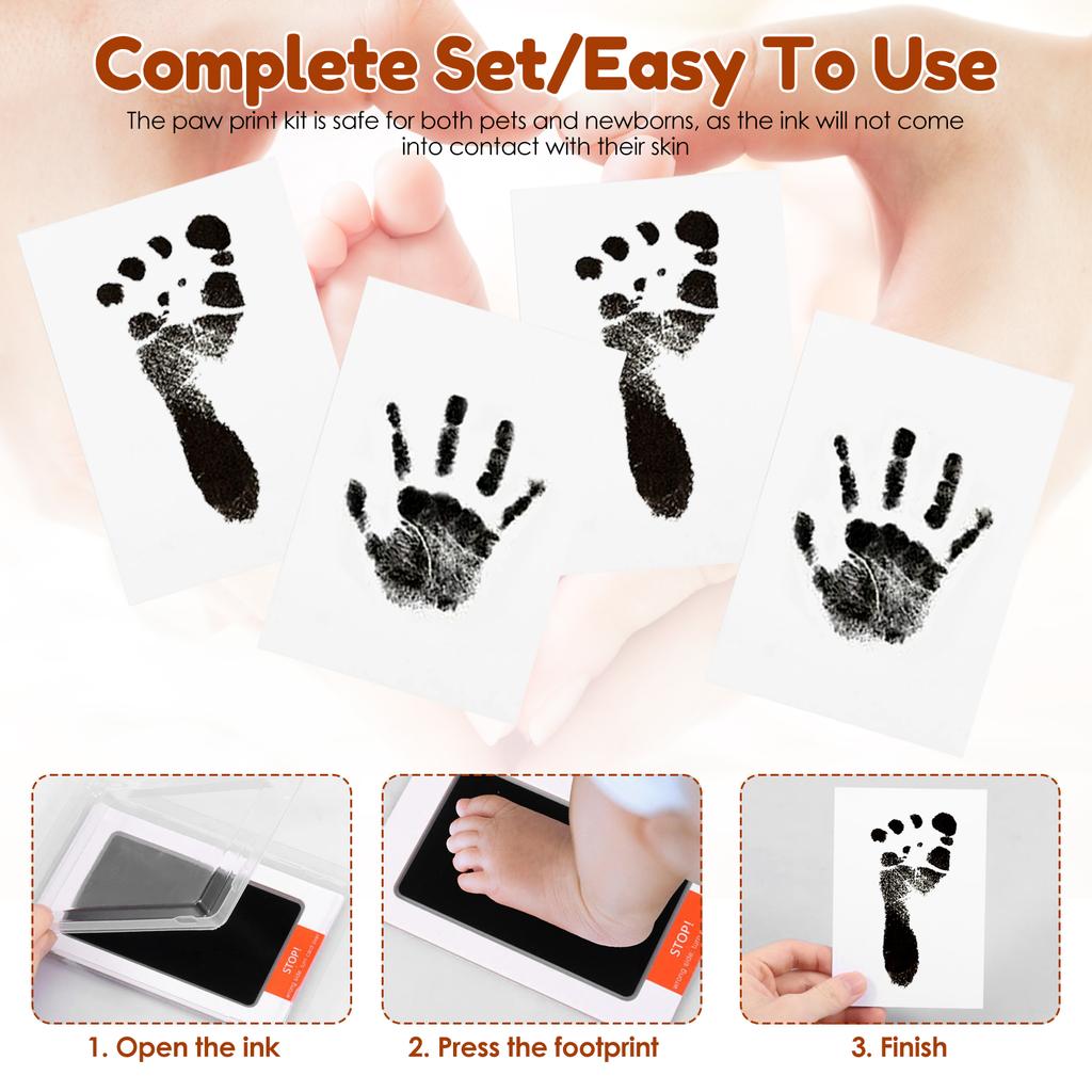 Poduszka z czystym tuszem dla zwierząt - Stwórz trwałe wspomnienia z odciskami łap Twojego psa lub kota Zestaw do odcisku łapki dziecka Poduszka z czystym tuszem