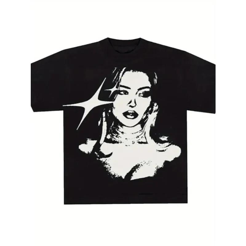 

2026 Summer Fashion Trendy Unisex Women Vintage Top Punk Y2K Style Pattern Summer New Trendy Fashion Unisexs and Womens Y2K Tshirt S
