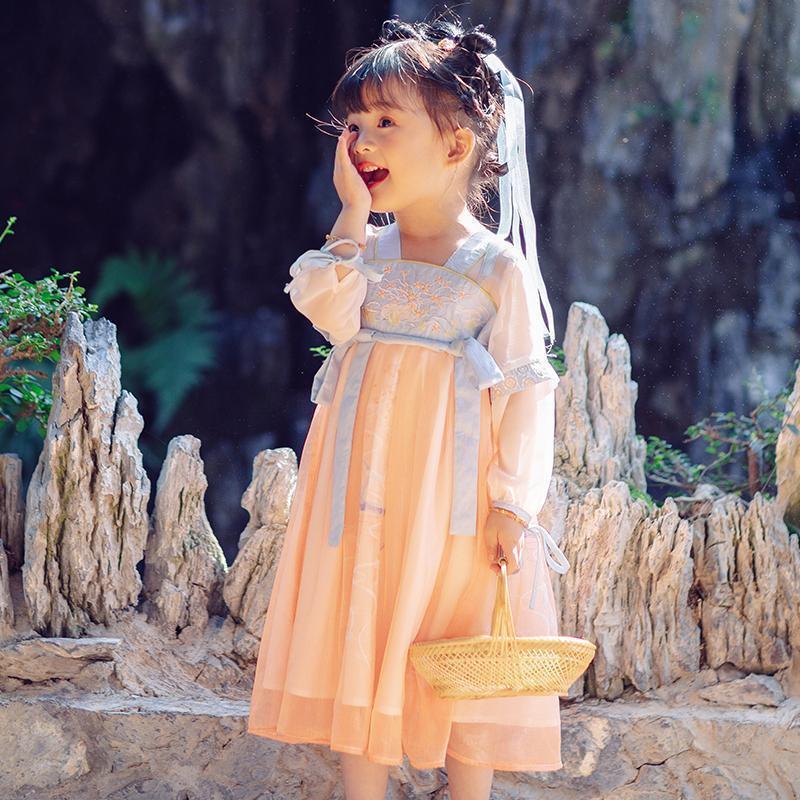 

Ханфу девушка в китайском стиле тканевое летнее платье античный костюм Тан костюм супер феи платье маленькая девочка юбка русалки принцессы нижнее белье XXL