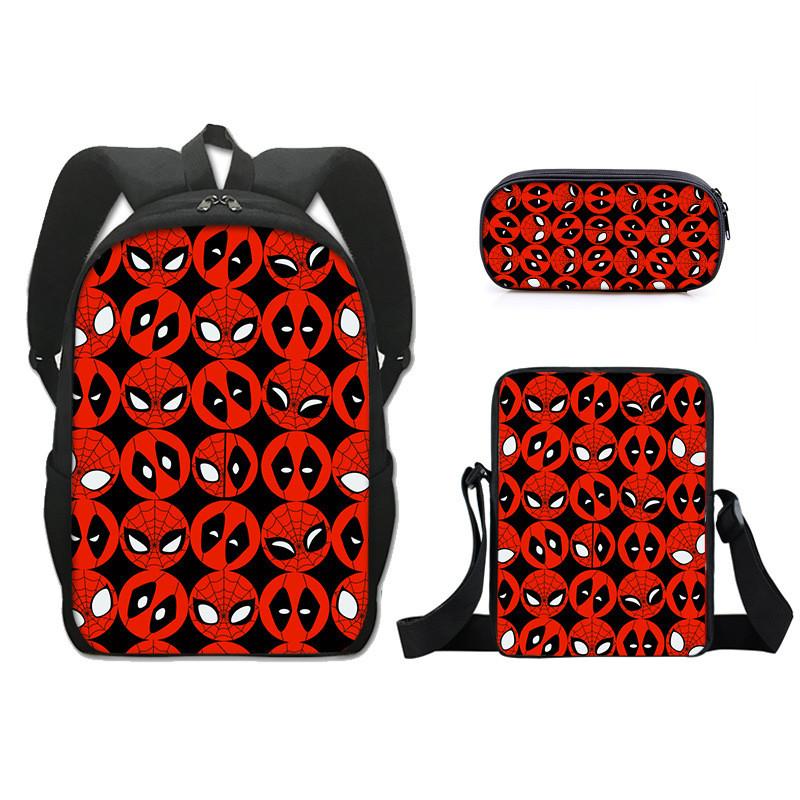 Spider Man Backpack Set With Lightweight Durable Material For School Students And Commuters