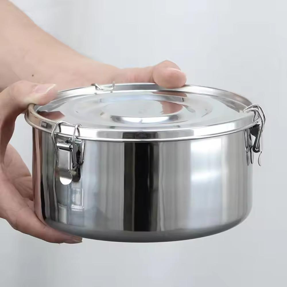 Round Korean Lunch Box with Buckle Lunch Container Kitchen Supplies Food Storage Box  Refrigerator