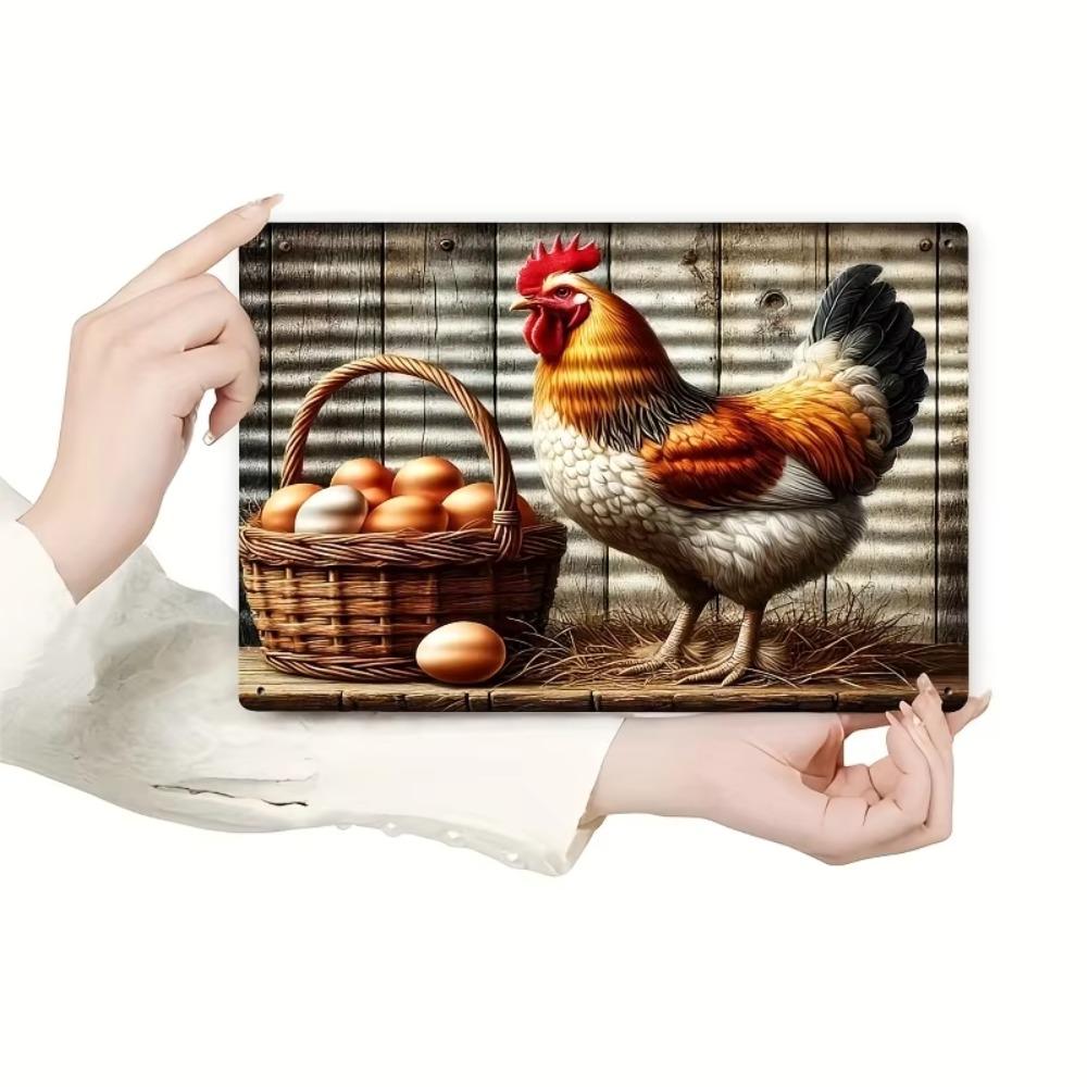 Vintage Tin Sign 8x12 Wall Decor Egg Kitchen Art Gift Bar Retro