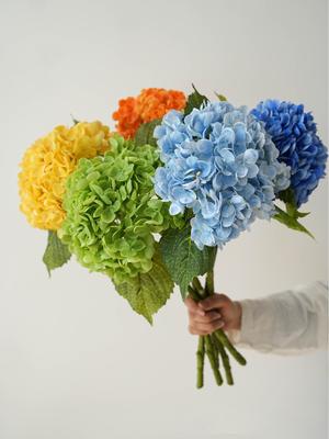 Blaue künstliche Hortensienblüten Echte Haptik Künstliche Hortensienzweige Dekoration Hochzeitsstrauß Blumengesteck