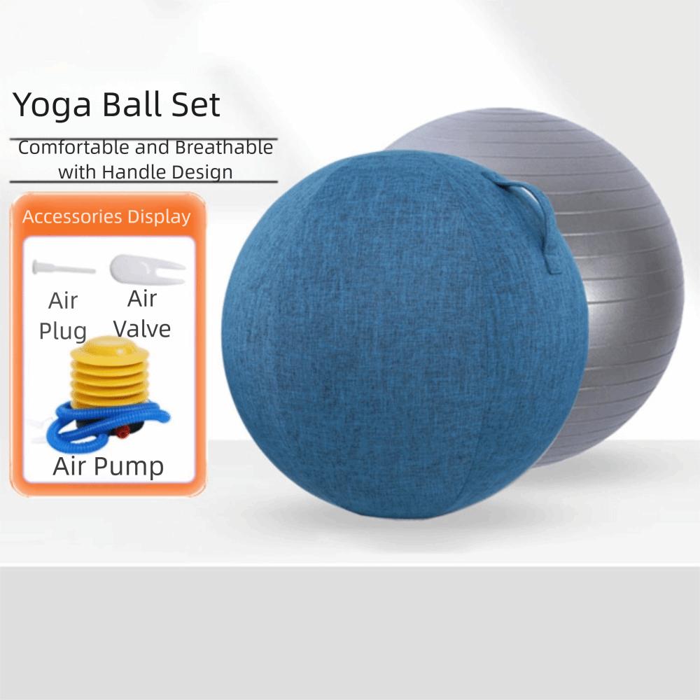 Portable Foldable Yoga Ball Set Thickened Dustproof Yoga Ball Protective Cover Set 65cm Balance Ball Cover Women Men синий