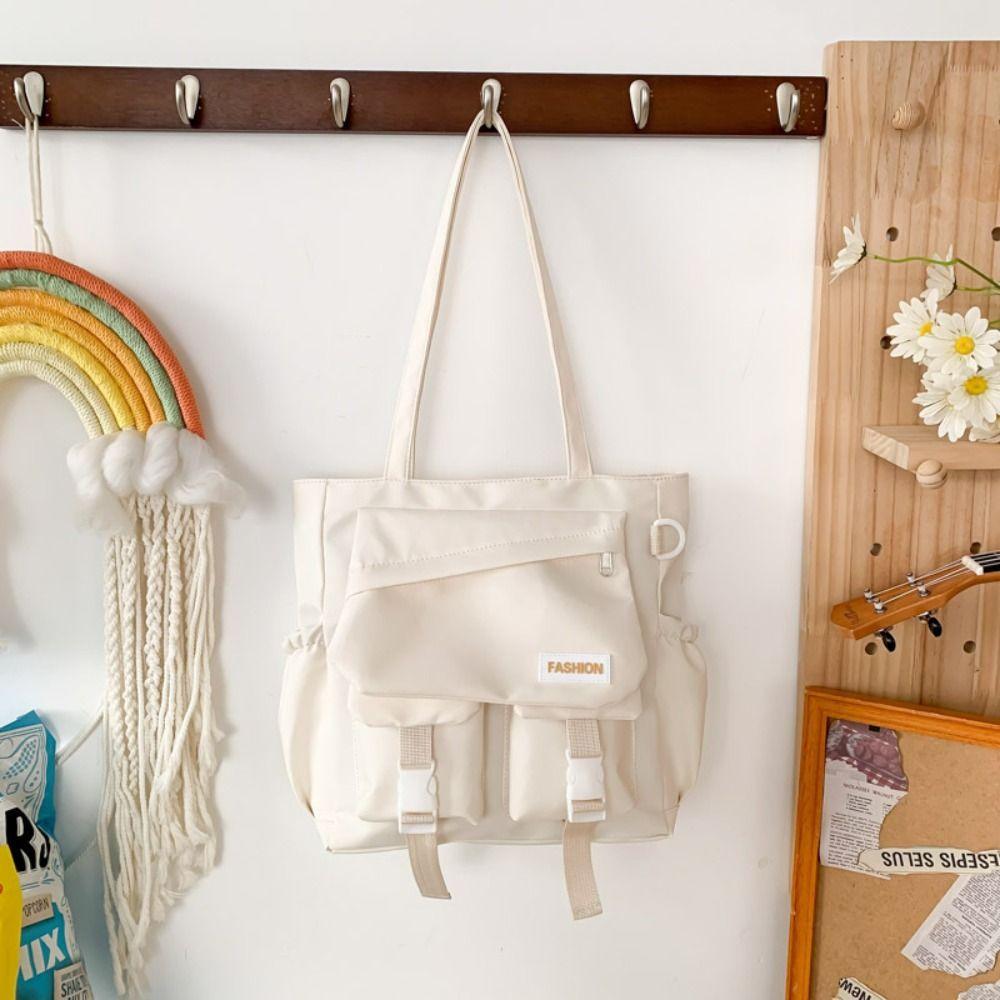 Canvas Handbag Large Capacity Totes Bag Simple Shoulder Bag  Female
