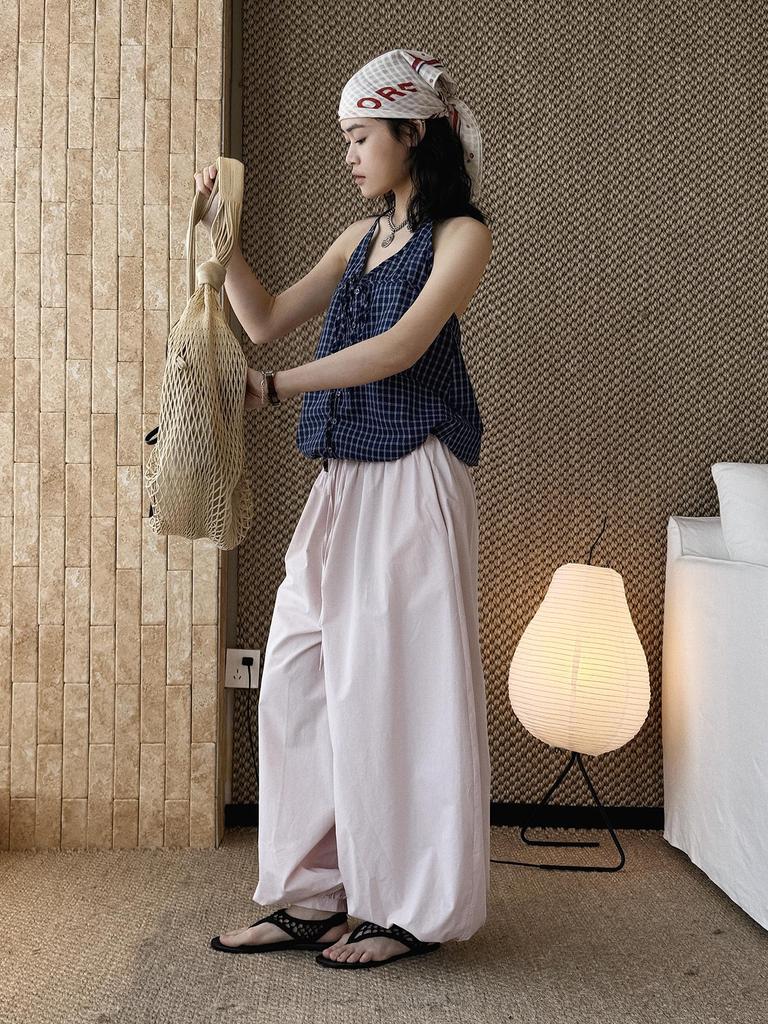 Xu Man Spring/Summer Fashionable INS Style Women's Balloon Cuff Joggers with Buttoned Ankles