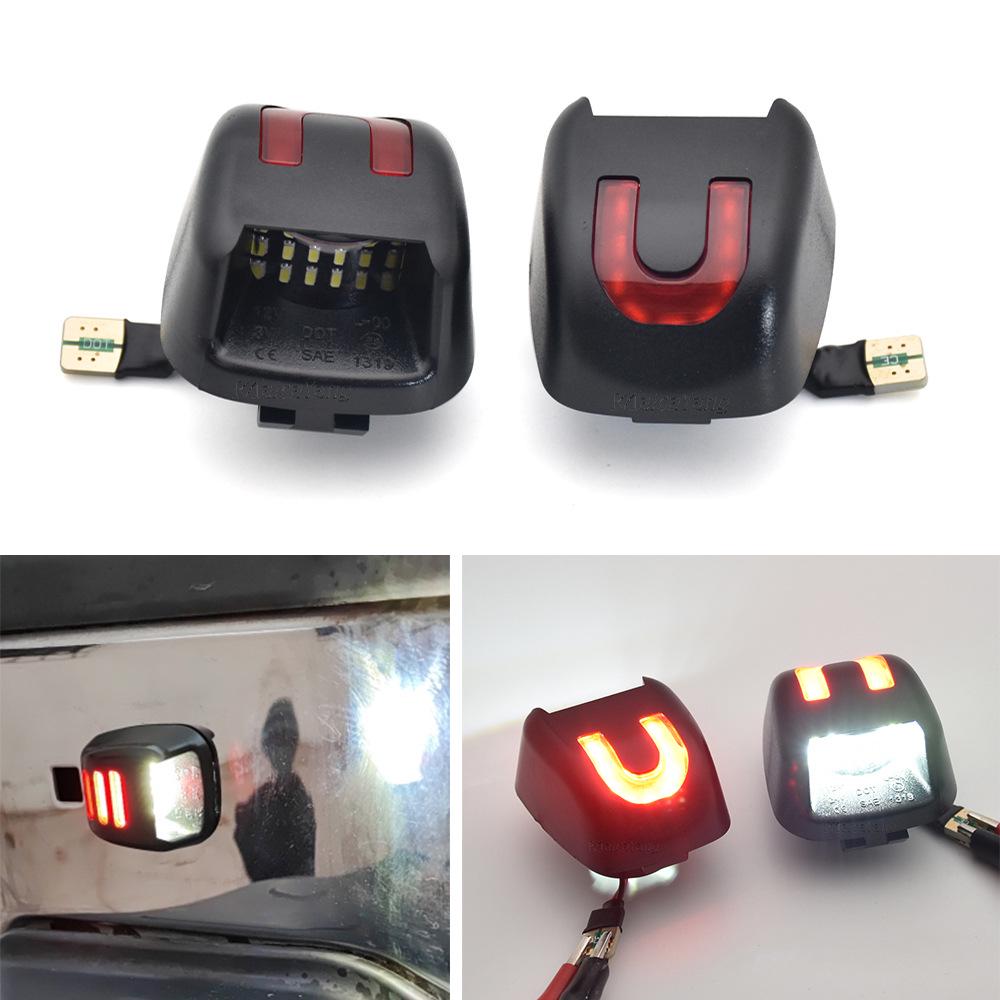 License Plate Light - 18 LED, Red & White, 2-Pack, Compatible with Nissan Navara, Titan, Xterra (2007-2019)