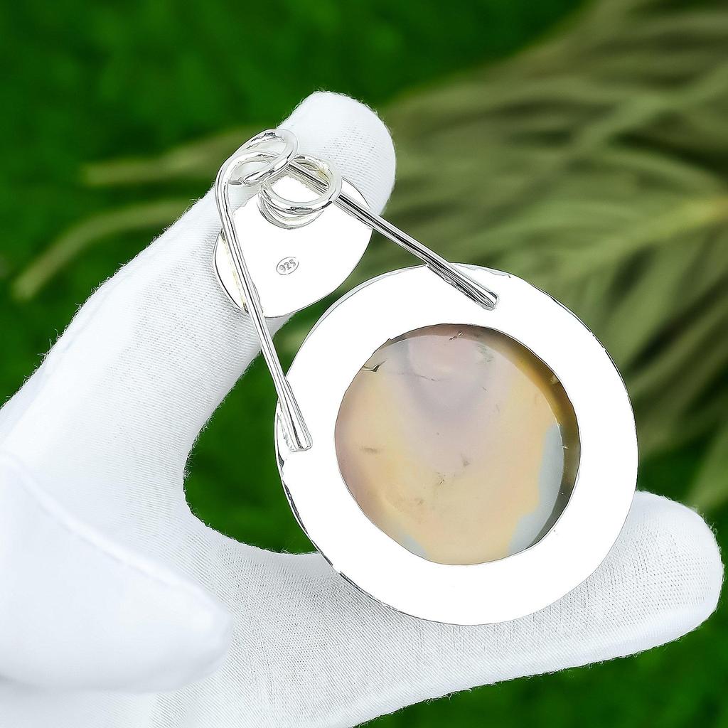 Anniversary Gift For Her Natural Polychrome Jasper Gemstone Pendant 925 Silver