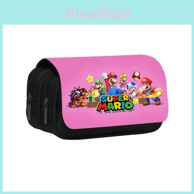 Trousse à Crayons Double Couche Mario Grande Capacité Pour Étudiants Organisateur de Fournitures Scolaires