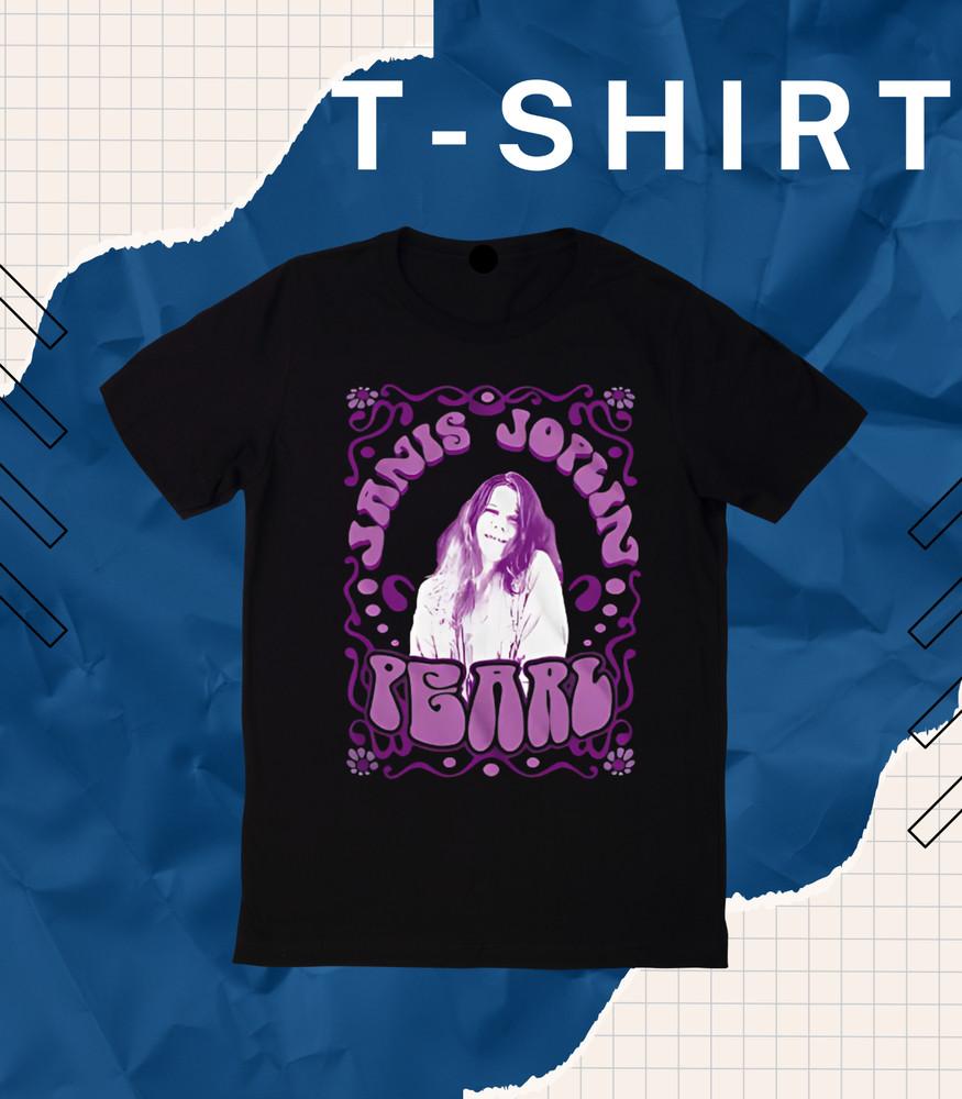 

Janis Joplin Pearl Men TShirt Concert Rock Star Legend Soul Blues Woodstock EB. S