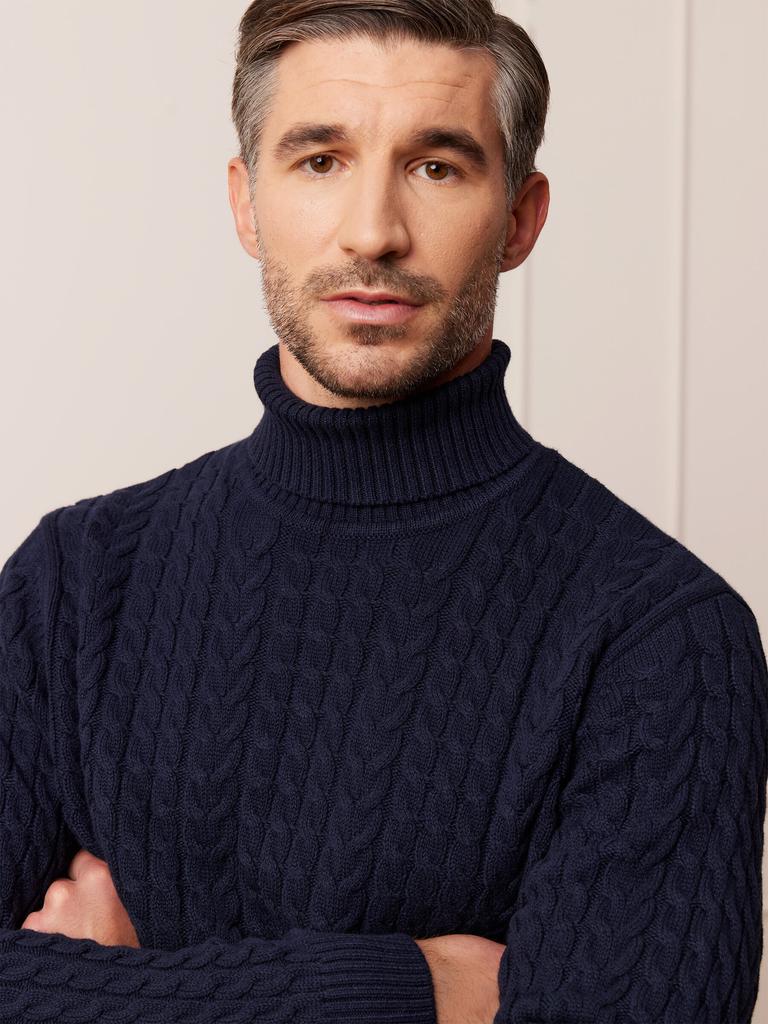 Ashfield Navy Turtleneck M