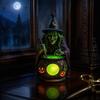 Artesanías de Resina Hechas a Mano Lámpara Caldero de Bruja de Halloween, Adorno de Estatua, Accesorios de Habitación Artísticos Decorativos Espeluznantes Luz para Escritorio Mesa
