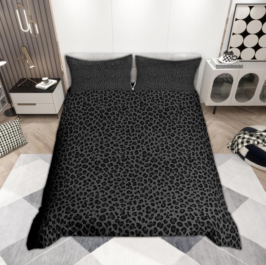 Conjunto de Capa de Edredom Homewish Estampa de Leopardo 2 Peças/3 Peças Estampa de Guepardo Roupa de Cama Tema Animal Conjunto de Cama