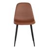 Chaise de salle à manger - HOUSE NORDIC - Stockholm - Cuir synthétique marron - Pieds métal noir - Lot de 2