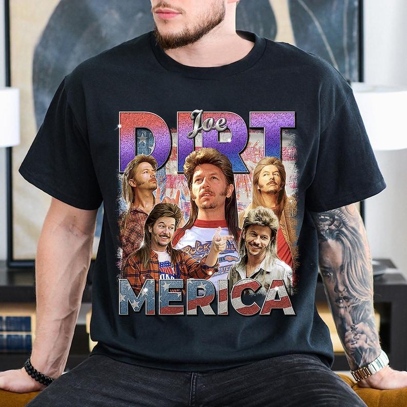 Vintage Joe Dirt Merica 4Th of July Independence Day Of Usa Y2k Clothes Happy 4Th of July Celebrate Camiseta Unisex Graphic Tee S