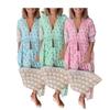 Letnia Sukienka Maxi Styl Bohemian Wysoki Stan Linia A Plisowana Rozkloszowana Z Nadrukiem Dekolt V Rękawy Latarenkowe Sukienka Wiosenna