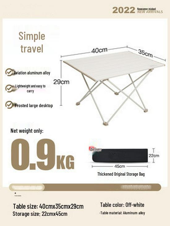 Portable Aluminum Folding Table & Chairs Set for Camping & Picnic