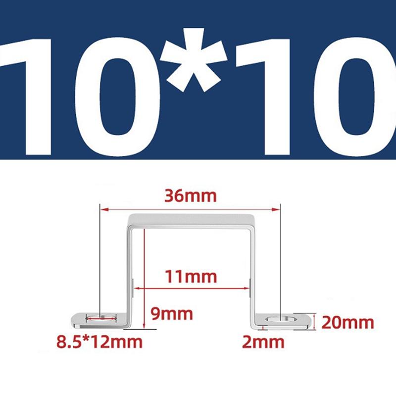 5Pcs Thickened U-Shaped 304 Stainless Steel Horseback Tube Saddle Clip Buckle Throat Hoop Ohm Tube Card Pipe Fixing Clamps