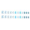 24pcs Detachable Press on Nails Comic Nails DIY French Long Square False Nails Pink Blue