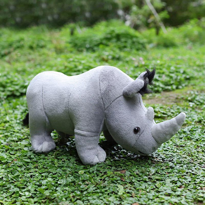 Realistic Rhino Plush Toy For Boys Animal Zoo Stuffed Doll Birthday Gift For Kids Soft And Cuddly