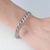 Hip Hop Curb Cuban Link Chain Bracelet 21cm Gold Silver Color Stainless Steel 7mm Hand Chains For Women Men Jewelry Gift