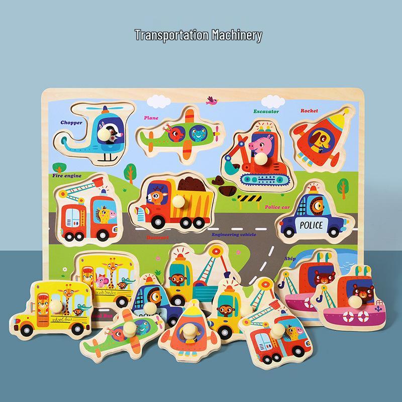 Wooden Alphanumeric Puzzle Board for Kids – Educational, Cognitive Matching & Hand Grab Toy