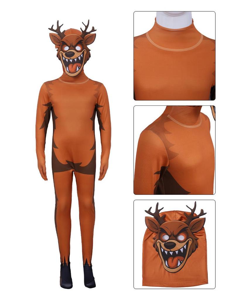 50,000 Halloween Forest Cosplay Costume: Horror Game Owl Deer Design for Kids & Adults.