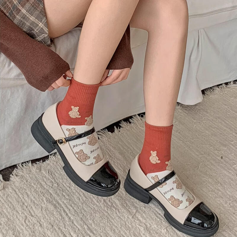 Marian Teddy Bear Socks 5-Pair Set