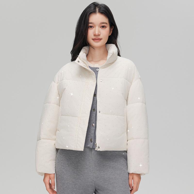 New shiny small student cotton-padded clothes, short bread clothes, cotton-padded clothes, thickened cotton-padded jackets in winter, trendy