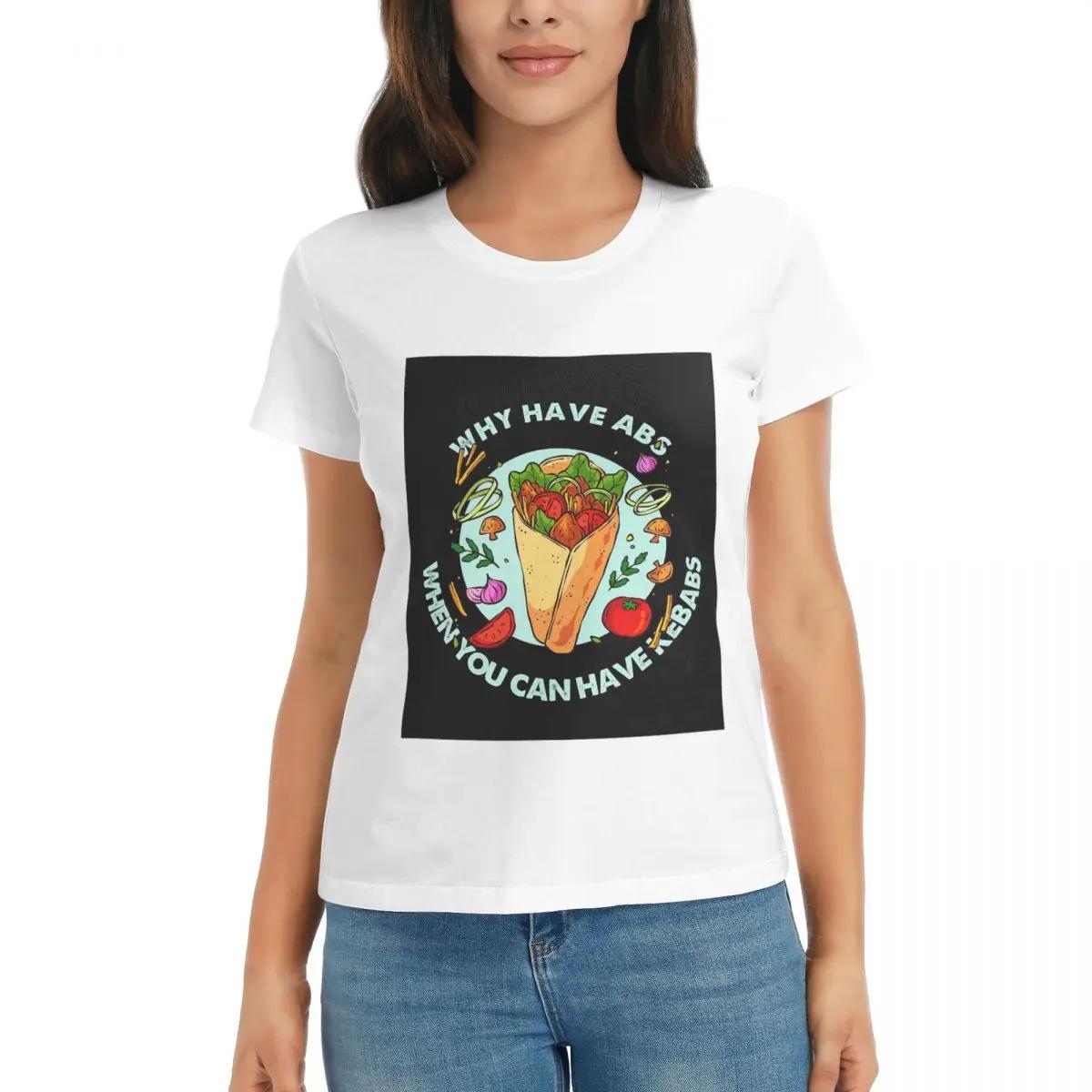 Women TShirt Funny Doner Kebab Cartoon Summer Short Sleeve Tees Round Neck Cotton T Shirts Clothes Tops Streetwear S