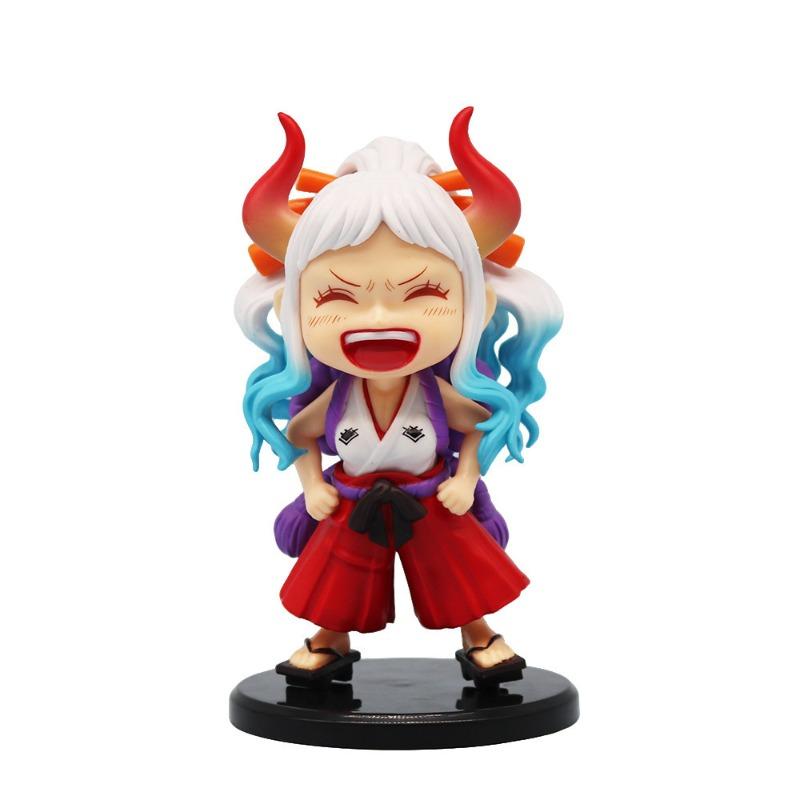 One Piece anime character laughing squatting Ace PVC cute doll Yamato car Q version trendy brand cartoon desktop ornaments