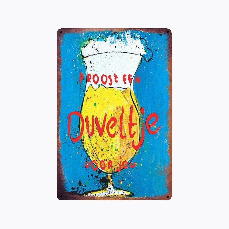 [Mike86] duvel belgium bier metall zinn zeichen wand plakette retro wein plakat malerei pub dekoration LTA-2032 20*30 cm