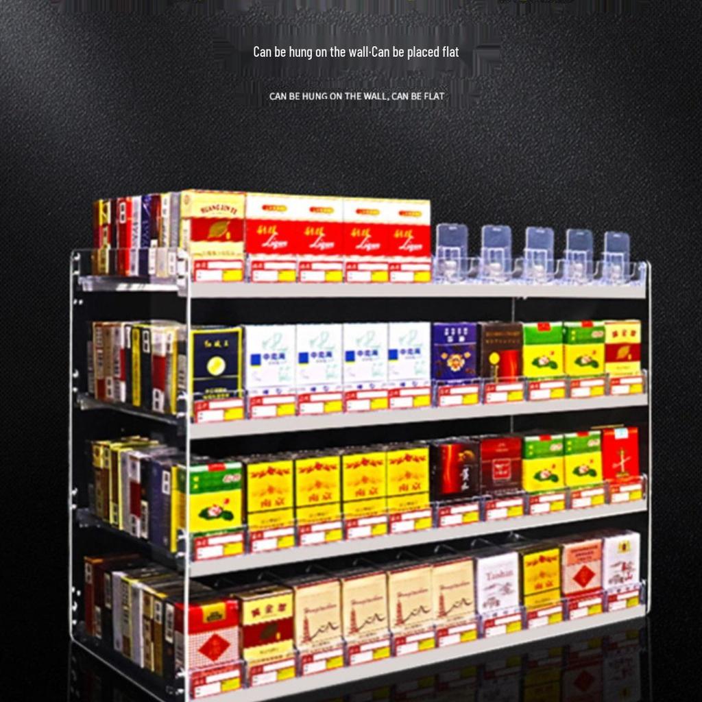 Cigarette Rack with Pusher Display for Convenience Store or Supermarket - Multi-layer Pull-Out Shelf