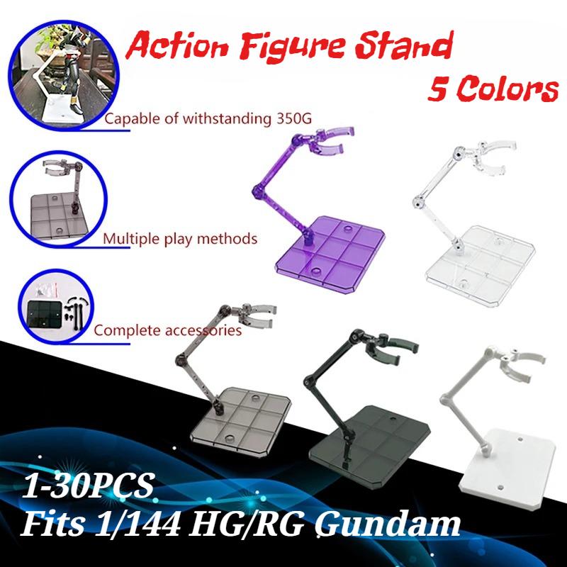 Clear Multi-piece Assembly Action Figure Stand Base for HG RG SD SHF Gundam 1/144 Toy - Black/Gray/Purple/White Colors