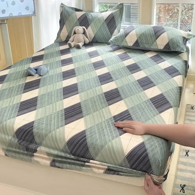 Pure cotton mattress single piece 100% cotton mattress protective cover non-slip and dust mattress protective cover cotton