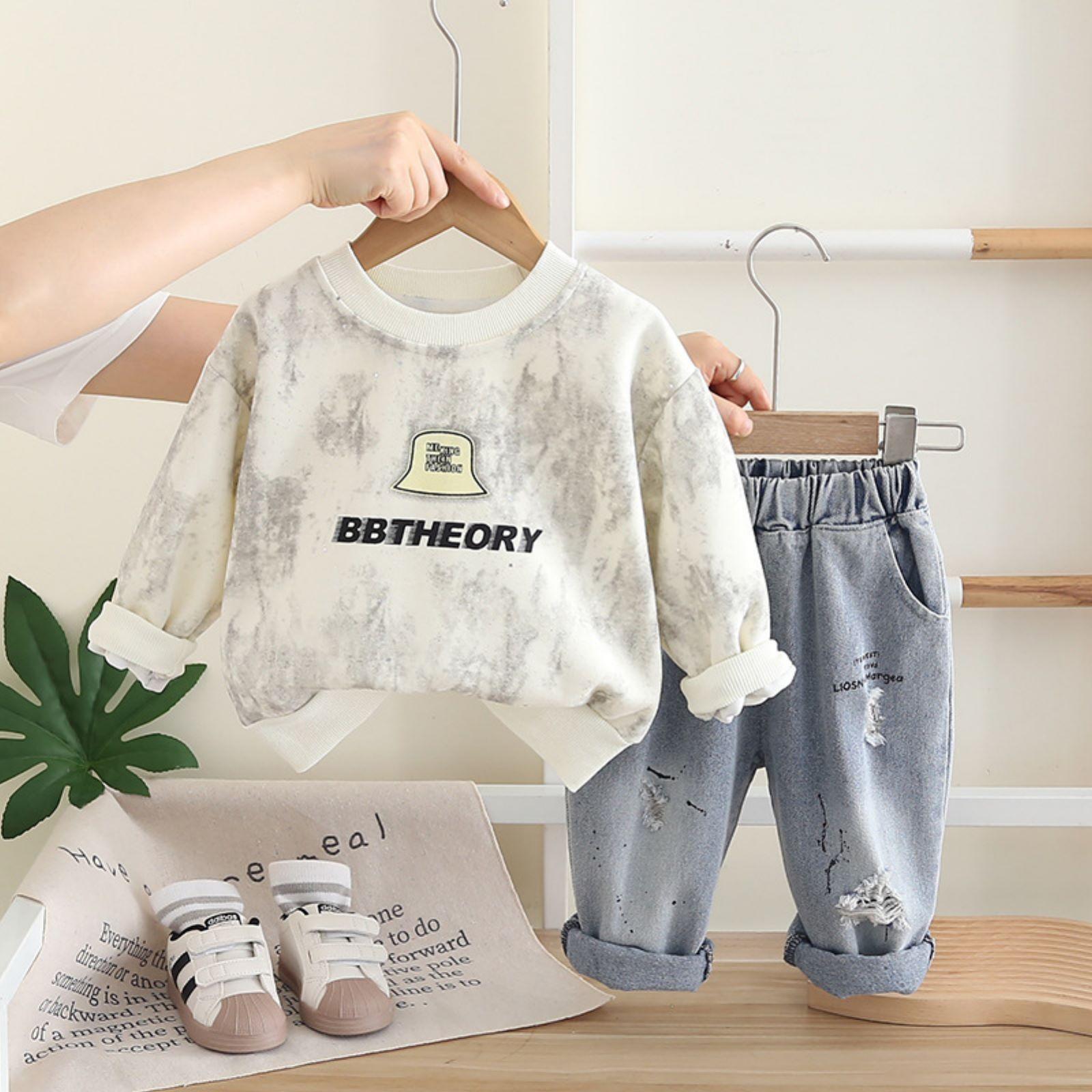 

Детский повседневный комплект с длинным рукавом, удобные наряды для повседневной носки 100 белый