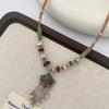 Chinese Retro Tassel Peace Lock Necklace - Light Luxury, Versatile Beaded Clavicle Chain