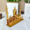 Acrylic Table Ornament Eid Mubarak DIY Decoration Party Supplies For Living Room Bedroom Study Dining Room Decor (16x20cm/6.3x7.9inch)
