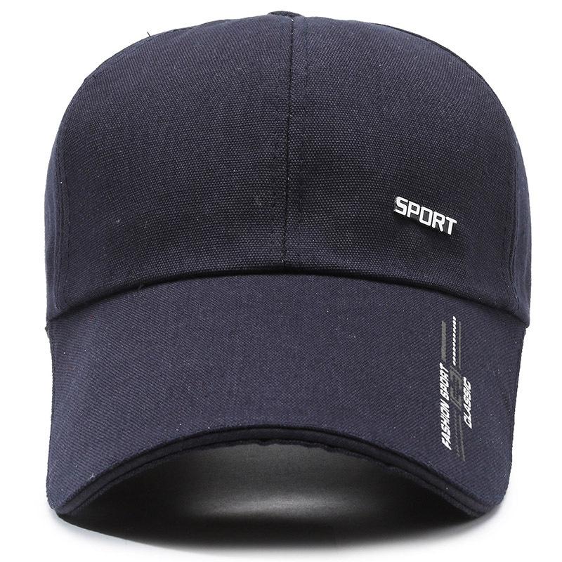 Pánská kšiltovka se sluneční clonou, Módní ležérní klobouk proti slunci s kovovým štítkem, Kšiltovka s prodlouženým kšiltem