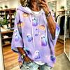Women's Hoodie with Halloween Print, Loose Fit Casual Pullover Top