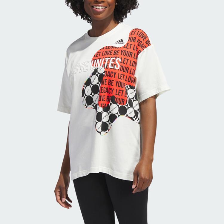 Adidas Grafisk Pride T-skjorte Unisex Topper Hvit HZ3121