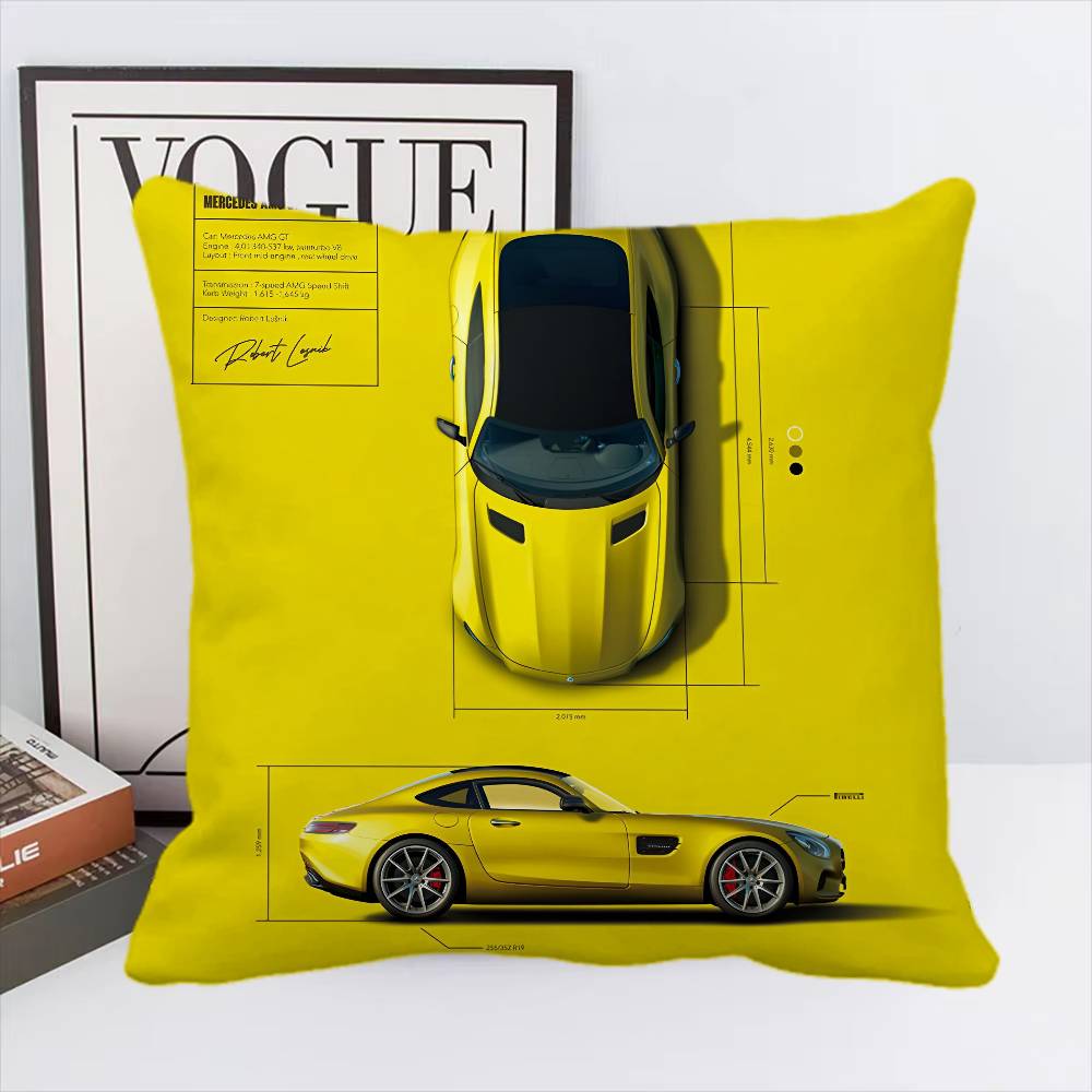 Colorprint Cars Pillow Case Square Pillow Bedroom Sofa Leisure Comfort Cushion Car Living Room Home Decoration