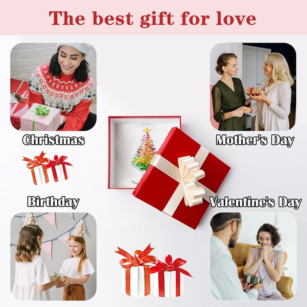 Tabletop Christmas Tree Figurines 2D Acrylic 3 Pieces Collectible Sculpture Christmas Tree Desk Ornament For Party Tabletop
