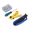 Coax Cable Crimper Kit Multifunctional Coaxial Compression Tool Network Toolkit for Stripping