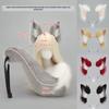 Halloween Fox Ears & Tail Set - Yokai Fox Cosplay Prop, Handmade Fox Girl Kemonomimi Headband